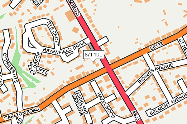 S71 1UL map - OS OpenMap – Local (Ordnance Survey)