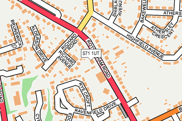 S71 1UT map - OS OpenMap – Local (Ordnance Survey)