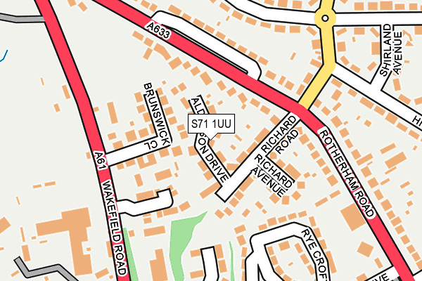 S71 1UU map - OS OpenMap – Local (Ordnance Survey)