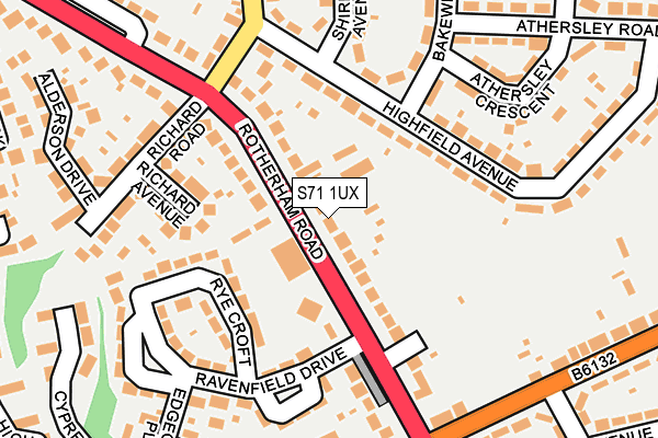 S71 1UX map - OS OpenMap – Local (Ordnance Survey)