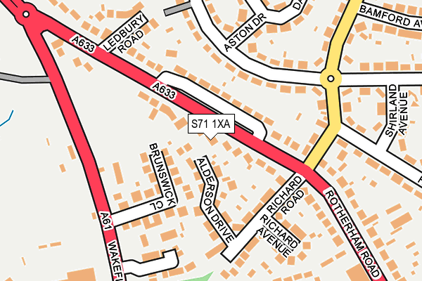 S71 1XA map - OS OpenMap – Local (Ordnance Survey)