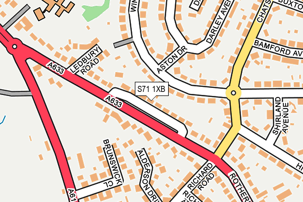 S71 1XB map - OS OpenMap – Local (Ordnance Survey)