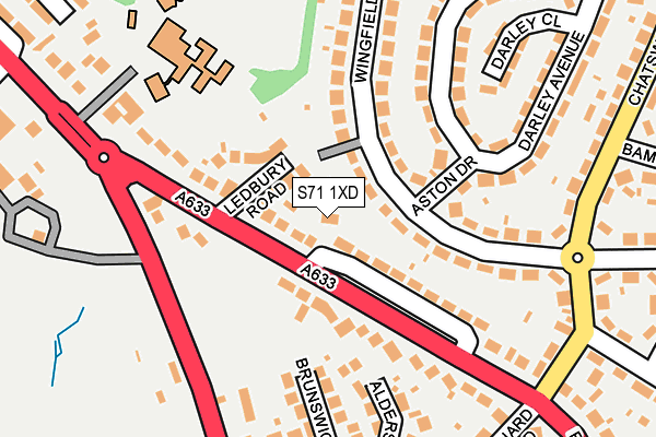 S71 1XD map - OS OpenMap – Local (Ordnance Survey)