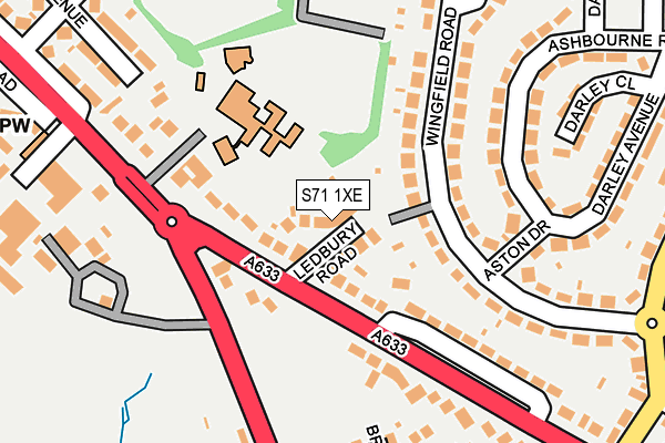 S71 1XE map - OS OpenMap – Local (Ordnance Survey)