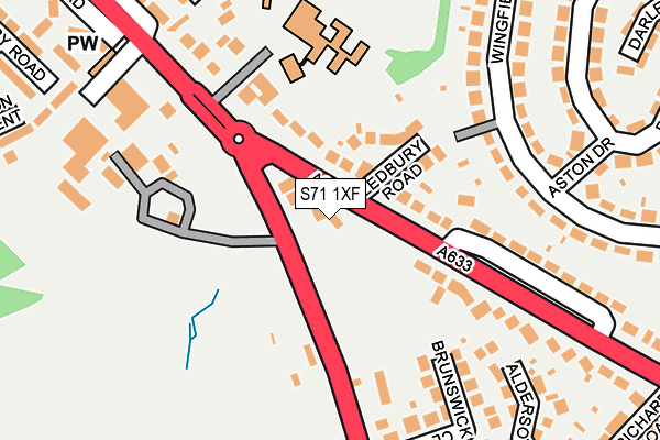 S71 1XF map - OS OpenMap – Local (Ordnance Survey)