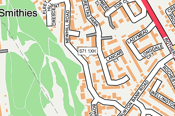 S71 1XH map - OS OpenMap – Local (Ordnance Survey)