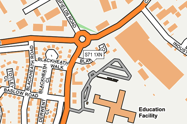 S71 1XN map - OS OpenMap – Local (Ordnance Survey)