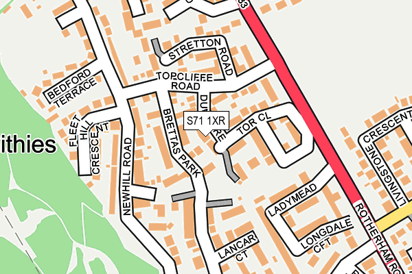 S71 1XR map - OS OpenMap – Local (Ordnance Survey)