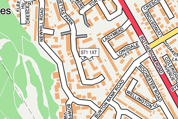 S71 1XT map - OS OpenMap – Local (Ordnance Survey)
