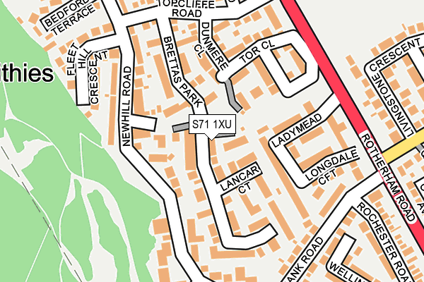 S71 1XU map - OS OpenMap – Local (Ordnance Survey)