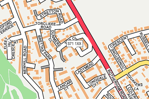 S71 1XX map - OS OpenMap – Local (Ordnance Survey)