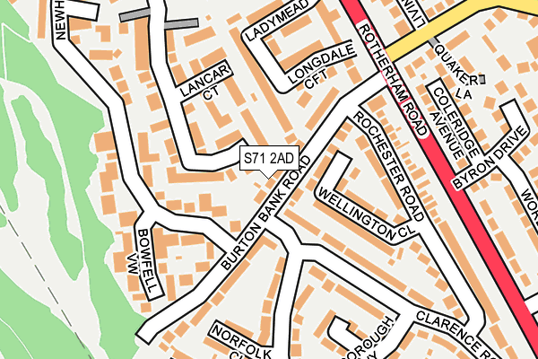 S71 2AD map - OS OpenMap – Local (Ordnance Survey)