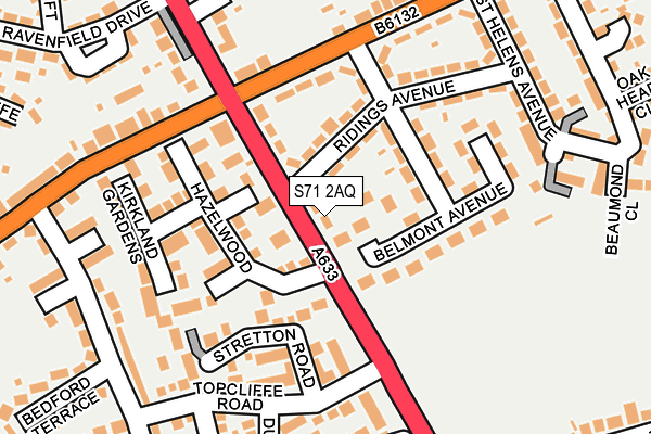 S71 2AQ map - OS OpenMap – Local (Ordnance Survey)