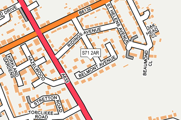 S71 2AR map - OS OpenMap – Local (Ordnance Survey)