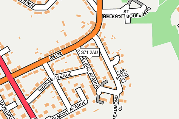 S71 2AU map - OS OpenMap – Local (Ordnance Survey)