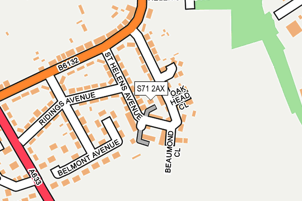 S71 2AX map - OS OpenMap – Local (Ordnance Survey)