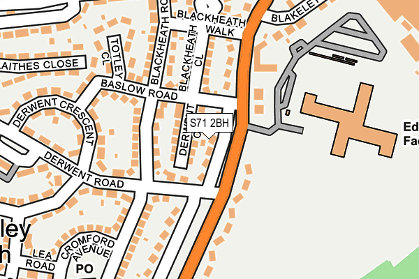 S71 2BH map - OS OpenMap – Local (Ordnance Survey)