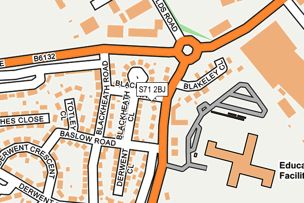 S71 2BJ map - OS OpenMap – Local (Ordnance Survey)