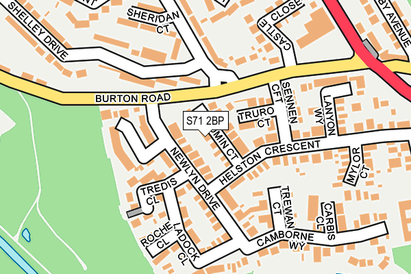 S71 2BP map - OS OpenMap – Local (Ordnance Survey)