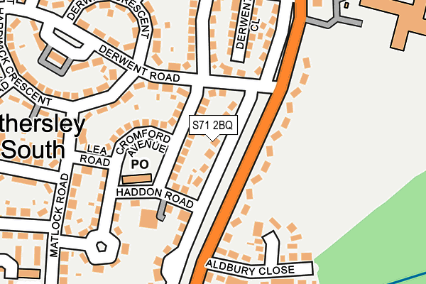 S71 2BQ map - OS OpenMap – Local (Ordnance Survey)