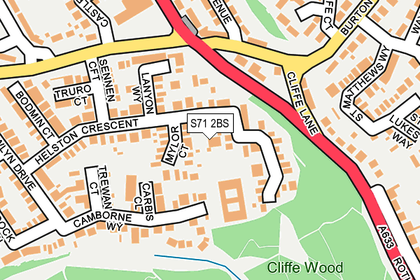 S71 2BS map - OS OpenMap – Local (Ordnance Survey)