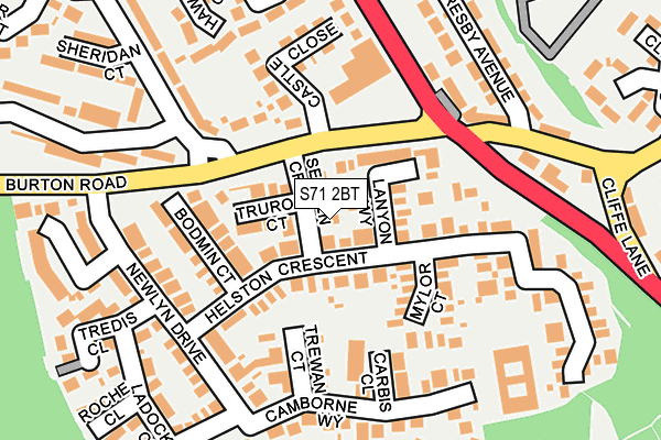 S71 2BT map - OS OpenMap – Local (Ordnance Survey)
