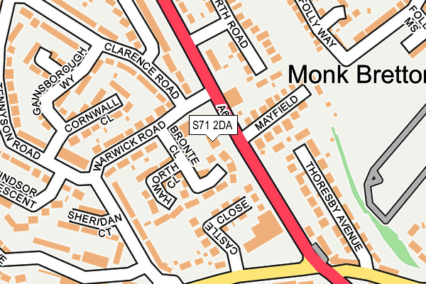 S71 2DA map - OS OpenMap – Local (Ordnance Survey)