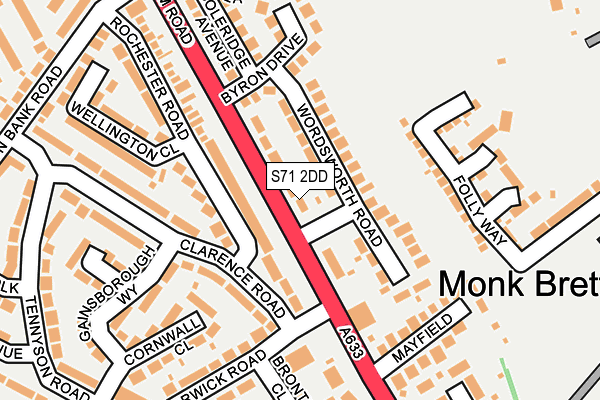 S71 2DD map - OS OpenMap – Local (Ordnance Survey)