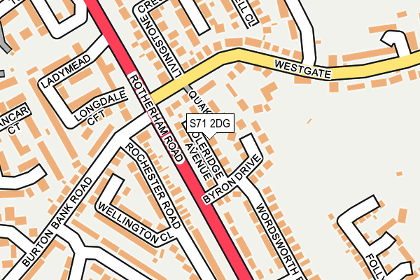 S71 2DG map - OS OpenMap – Local (Ordnance Survey)