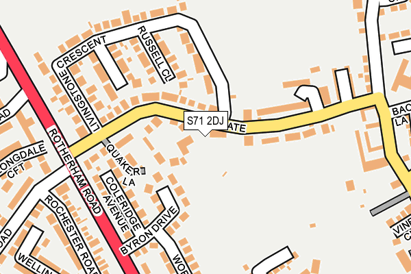 S71 2DJ map - OS OpenMap – Local (Ordnance Survey)