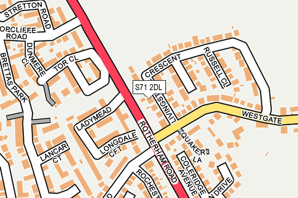 S71 2DL map - OS OpenMap – Local (Ordnance Survey)