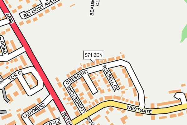 S71 2DN map - OS OpenMap – Local (Ordnance Survey)