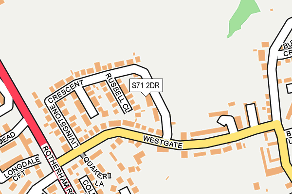 S71 2DR map - OS OpenMap – Local (Ordnance Survey)