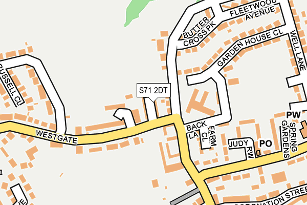 S71 2DT map - OS OpenMap – Local (Ordnance Survey)