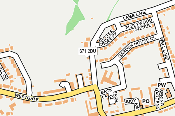 S71 2DU map - OS OpenMap – Local (Ordnance Survey)