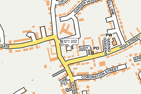 S71 2DZ map - OS OpenMap – Local (Ordnance Survey)