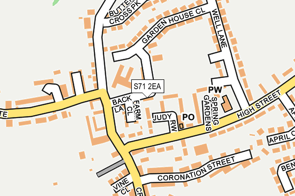 S71 2EA map - OS OpenMap – Local (Ordnance Survey)
