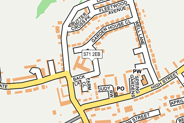 S71 2EB map - OS OpenMap – Local (Ordnance Survey)