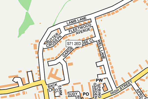 S71 2ED map - OS OpenMap – Local (Ordnance Survey)