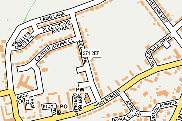 S71 2EF map - OS OpenMap – Local (Ordnance Survey)