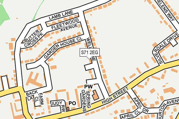 S71 2EG map - OS OpenMap – Local (Ordnance Survey)