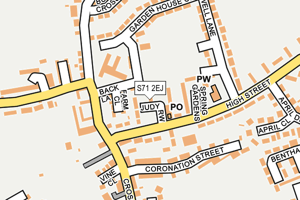 S71 2EJ map - OS OpenMap – Local (Ordnance Survey)