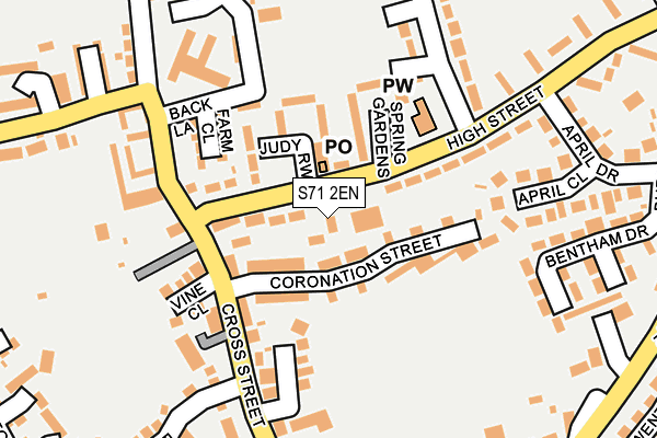 S71 2EN map - OS OpenMap – Local (Ordnance Survey)