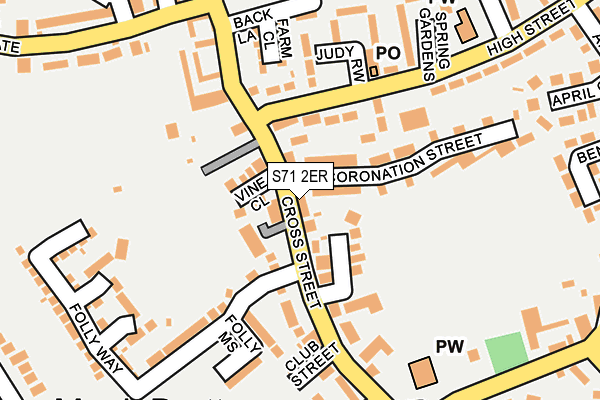 S71 2ER map - OS OpenMap – Local (Ordnance Survey)