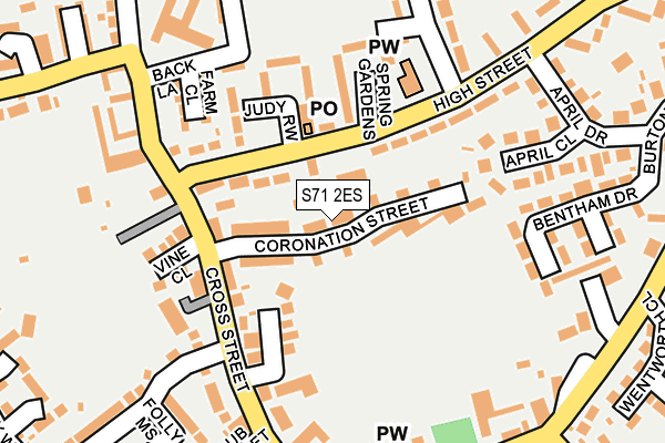 S71 2ES map - OS OpenMap – Local (Ordnance Survey)