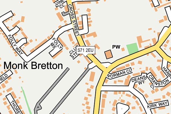 S71 2EU map - OS OpenMap – Local (Ordnance Survey)