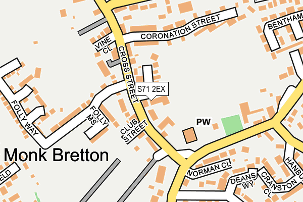 S71 2EX map - OS OpenMap – Local (Ordnance Survey)