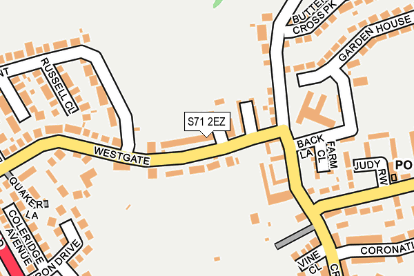 S71 2EZ map - OS OpenMap – Local (Ordnance Survey)