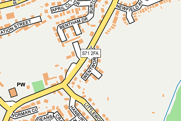 S71 2FA map - OS OpenMap – Local (Ordnance Survey)