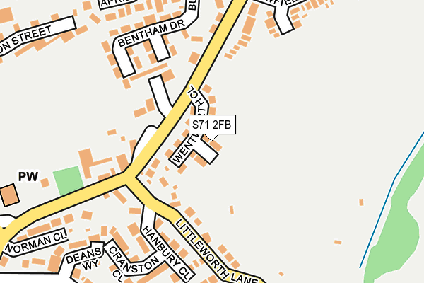 S71 2FB map - OS OpenMap – Local (Ordnance Survey)